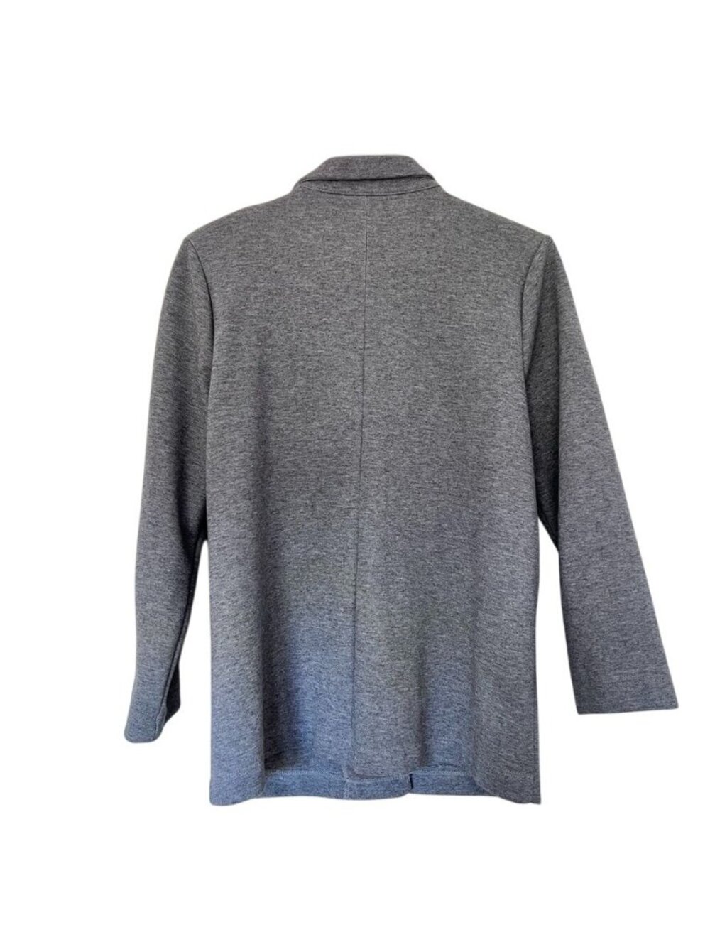Heather Gray Knit Blazer Unstructured Stretch Jersey Minimalist Office XL - Picture 3 of 14